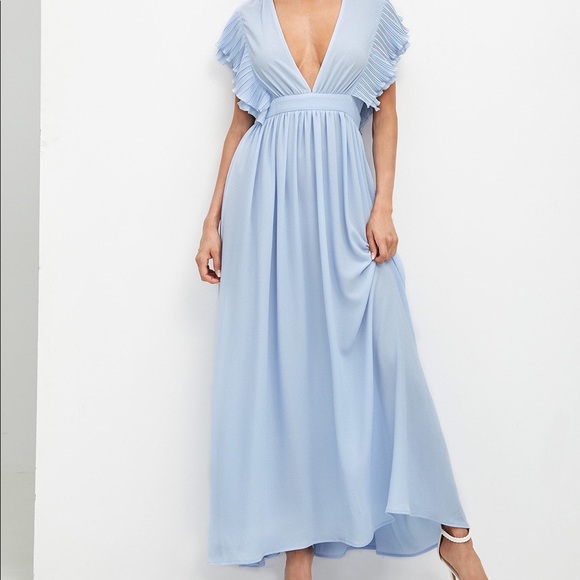 plunging neck maxi dress